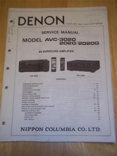 Denon Service Manual~AVC 302 0/2020/2020G AV Amplifier~Oper ation