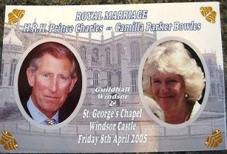 Prince Charles & Camilla Royal Marriage Postcard