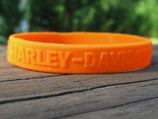 NWT HARLEY DAVIDSO N Orange Silicone Wristband / Bracelet / Jewelry