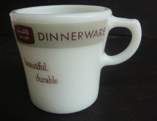 Vintage PYREX MILK GLASS COFFEE CUP MUG DINNERWARE mod