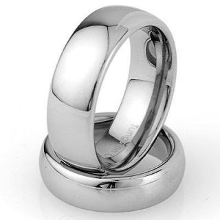 Silver White Polish Dome Band Mens Womens Wedding Ring sz 5 14