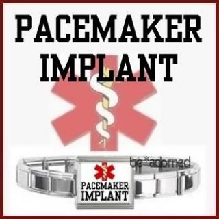 PACEMAKER IMPLANT MEDICAL ALERT ID Silver Tone Unisex Bracelet