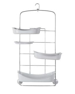 Adjustable Shower Caddy Chrome and White Shower Shelf by Alex Ross