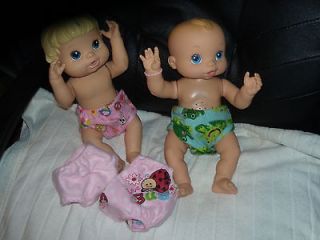 BABY ALIVE DOLL DIAPERS SET OF (4) ,FITS 12 14 DOLL,HANDMADE WASHABLE