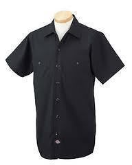 Dickies Mens Short Sleeve Industrial Work Shirt Classic BLACK NEW S