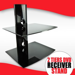Cable Box Wall Mount Shelf Stand Direct TV Glass Receiver HD Stand