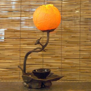 Paper Orange Flower Lantern Ball Leaf Design Art Deco Lampshade Table