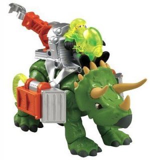 Fisher Price Imaginext Triceratops 8 long w/ fire power new outer box