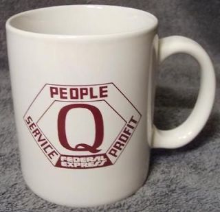 Federal Express/FedEx WHITE w/RETIRED Logo Coffee Mug~PEOPLE~SER VICE