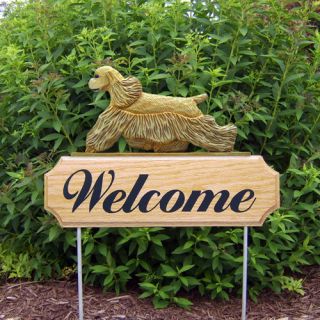 Spaniel Dog Figure Welcome Sign Stake. Home Decor Yard Products
