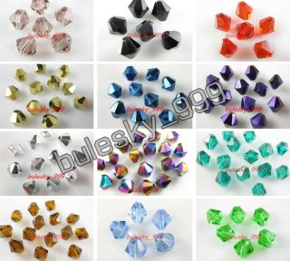 Glass Crystal Finding Spacer Loose Charms Bicone Beads 8mm 25Colors