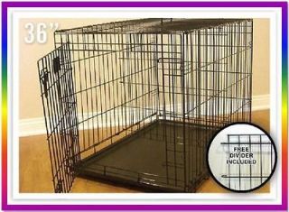 42 Single Door Black Wire Folding Dog Cage Crate Kennel Divider Panel