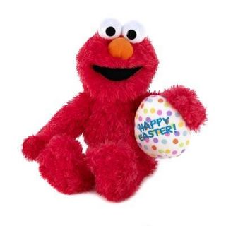 Sesame Street EASTER ELMO w/ Egg Plush Toy Red Stuffed Animal Doll
