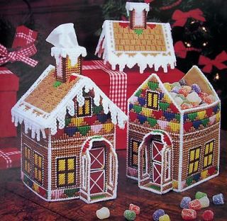 ENCHANTED COTTAGE, Plastic Canvas Pattern, GINGERBREAD HOUSE, SILVER