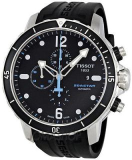 Tissot Seastar Chronograph Automatic Black Dial Mens Watch
