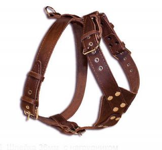 New Spiked&Studded Leather Dog Harness+Collar +Leashes SET more sizes