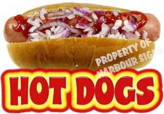 Hot Dogs Dog Concession Food Truck Van Menu Vinyl Sign Sticker Decal 8
