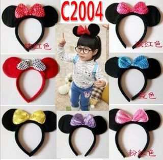Disney party Baby kids Minnie Mouse Ears Costume Girls Pink HeadBand