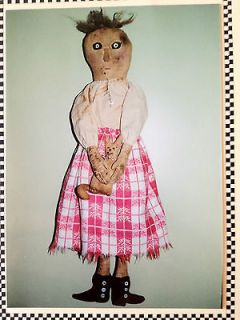 Primitive Fabric 25 Libby Mae Doll with Kitty  Primitive Folk Art