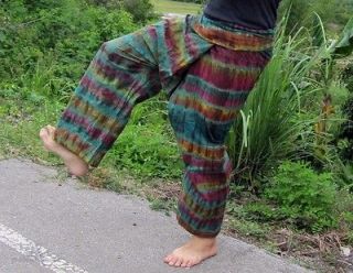 Standard Length Thai Fisherman Tie Dye Wrap Pants in Lava Lamp Green