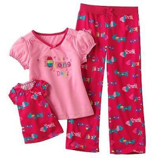 NWT Jumping Beans Dog Pajamas & Matching Doll Gown fits American Girl