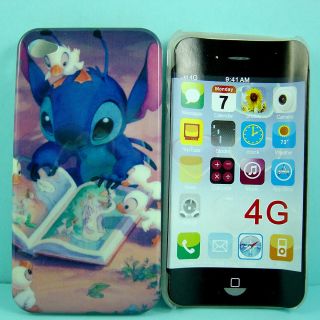 LOVELY Disney Lilo & Stitch Reading Hard Cover Case for iPhone 4 4G 4S