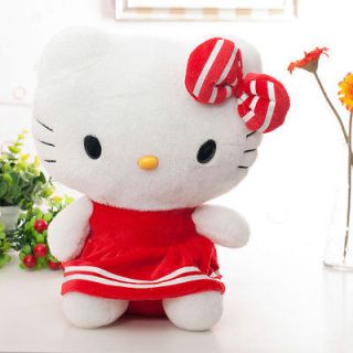 Sanrio Red Dress Bowtie Hello Kitty Cat Plush Toy Doll 15 Brand New