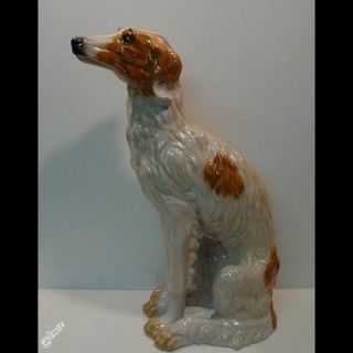 Statue Figurine Dog Greyhound Borzoi Wildlife Art Deco Style Art
