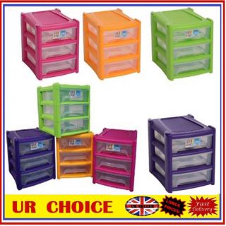 Shallow 3 Drawer Plastic Storage Unit For Office A4 Paper Organizer