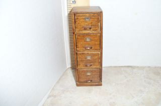 DOLLHOUSE MINIATURE 4 DRAWER FILE CABINET WOOD FILE CABINET