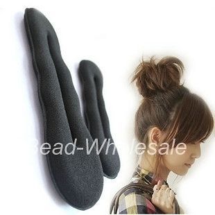 Korean Style Fashion Hair Accessory Black Sponge Twist Bun For Making