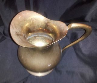 Vintage Solid Brass Pitcher Hand Made In India approximately 7 3/8