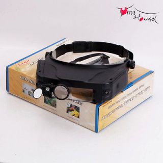 LED Headband Headset Multiple Magnification Magnifier with Shadow