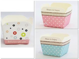 50 Square Muffin Cupcake Cake Cup Cases Baking Paper