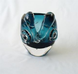 Large Art Glass Owl Vase   Murano