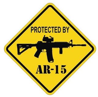 Protected by AR 15 Vinyl Decal / Sticker AR15 ArmaLite Colt 5.56 Rifle