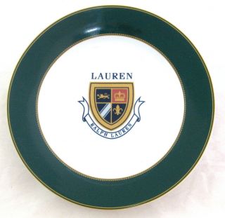 Ralph Lauren Knockhill Green & Gold Plate RL NEW 9 1/4 Dessert Salad