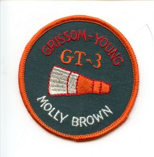 NASA Gemini GT3 Molly Brown Flight Embroid ered Fabric Astronaut Crew