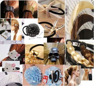 Bowknot Clip Synthetic Hairpiece Ponytail Holder Hairpin Bow Extension