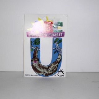 Animal Wooden Alphabet Letter 2.75 Also Magnets or Double Sided Tape