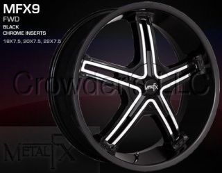 Metal FX Car Wheel/Rim MFX9 Black 22 inch 5 Lug