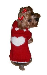 Dog Clothes Red Puppy Love Sweater XXS thru XL Chihuahua Yorkie pet