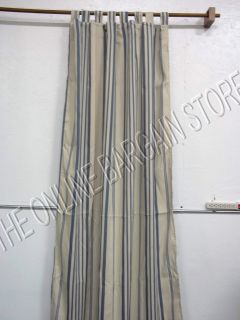 Designs Reversible Outdoor Curtains Drapes Panels Blue Stripe 50x96
