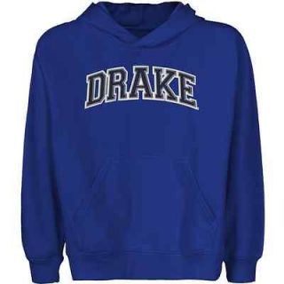 Drake Bulldogs Youth Royal Blue Arch Applique Pullover Hoodie