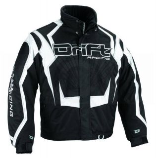 NEW DRIFT RACING QUALIFIER BLACK SNOWMOBILE JACKET SIZE LARGE