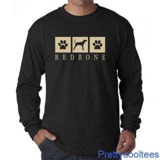 Paws Long Sleeve T Shirt Tee   Redbone Coonhound dog S to 5XL