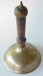 Unique Antique Brass & Wood School Bell.