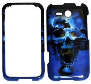 Hard Cover Blue Lily Snap on Faceplate Case For HTC ATT Freestyle