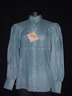 Old West Victorian Wichita style dusty blue blouse Small XXXLarge