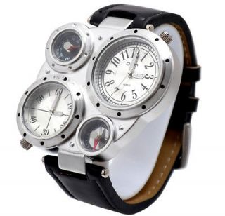 Elegant Mens Lady Dual Time Military Sports Quartz Watch Wristwatch